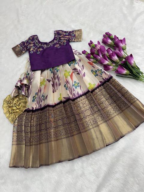 NEW LAUNCING KIDS LEHENGA CHOLI silk  Kids apparel supplier in Delhi